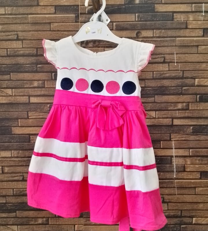 Pink & White bow dress