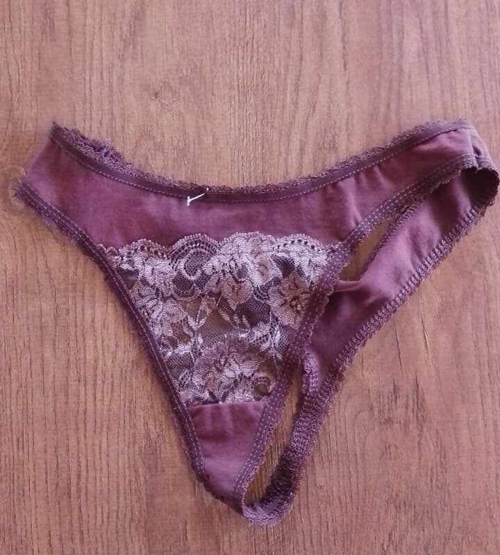 Brown with Front Lace Detail Panty